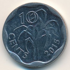 Swaziland, 10 cents, 2015