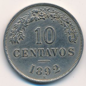 Bolivia, 10 centavos, 1892