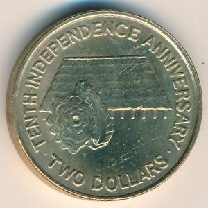 Kiribati, 2 dollars, 1989