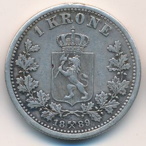 Норвегия, 1 крона (1877–1904 г.)
