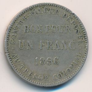 Reunion, 1 franc, 1896