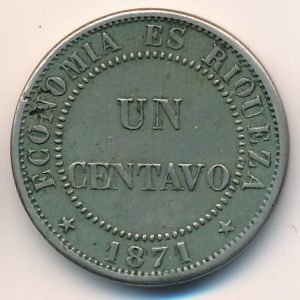Чили, 1 сентаво (1870–1877 г.)