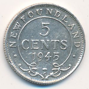 Newfoundland, 5 cents, 1944–1947