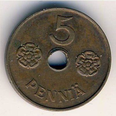 Finland, 5 pennia, 1941–1943