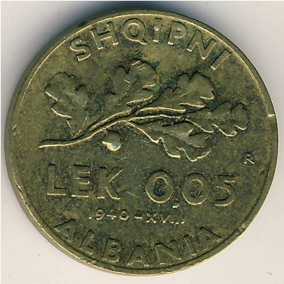 Albania, 0.05 lek, 1940–1941