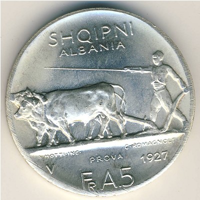 Albania, 5 franga ari, 1926–1927