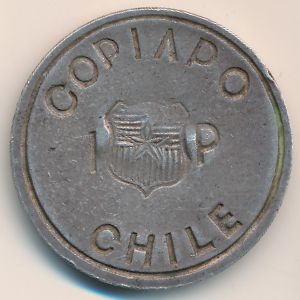 Copiapo, 1 peso, 1865