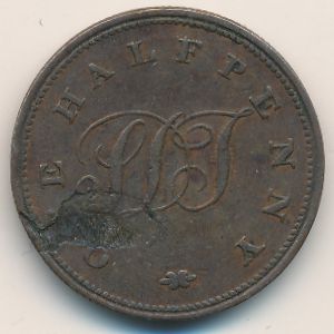 Saint Helena, 1/2 penny, 1821