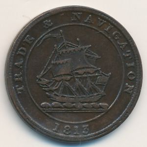 Nova Scotia, 1/2 penny, 1813