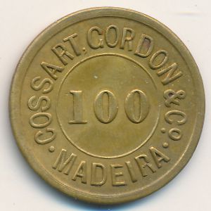 Madeira Islands, 100 reis, 1800