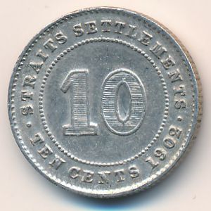 Straits Settlements, 10 cents, 1902–1903