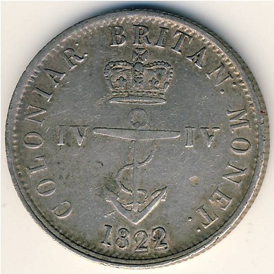 Британская Вест-Индия, 1/4 доллара (1820–1822 г.)