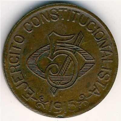 Chihuahua, 5 centavos, 1914–1915