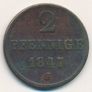 Hannover, 2 pfennig, 1846–1849