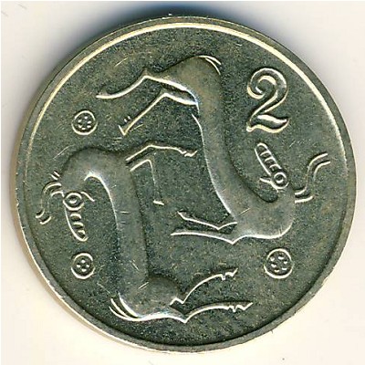Cyprus, 2 cents, 1991–2004