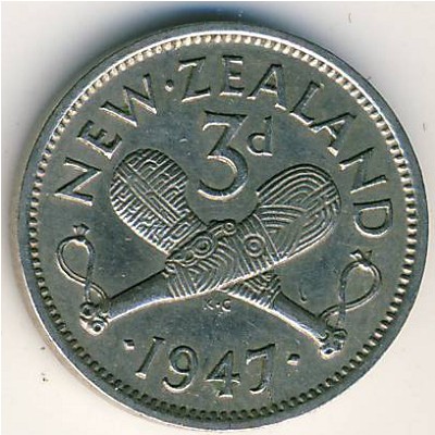 Новая Зеландия, 3 пенса (1947 г.)