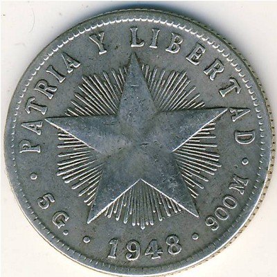 Cuba, 20 centavos, 1915–1949