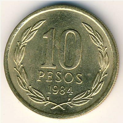 Chile, 10 pesos, 1981–1987