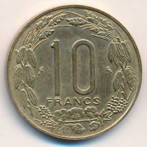 Экваториальные Африканские Штаты, 10 франков (1961–1962 г.)