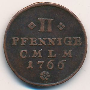 Mainz, 2 pfennig, 1766