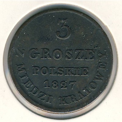 Poland, 3 grosze, 1826–1827