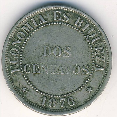 Chile, 2 centavos, 1870–1877