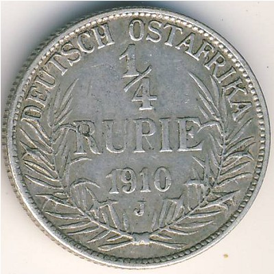 German East Africa, 1/4 rupie, 1904–1914