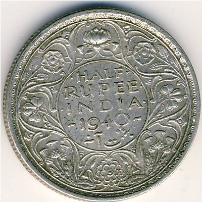 British West Indies, 1/2 rupee, 1940