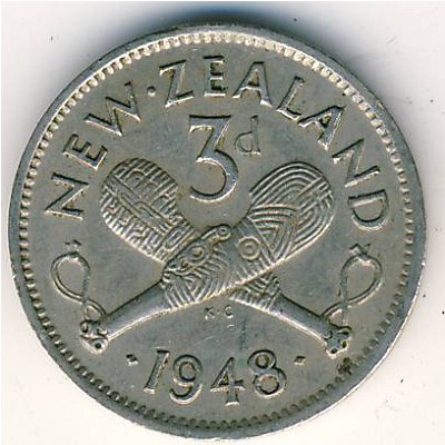 Новая Зеландия, 3 пенса (1948–1952 г.)