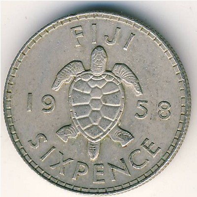 Fiji, 6 pence, 1953–1967