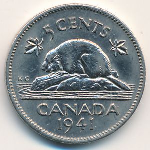 Canada, 5 cents, 1937–1942