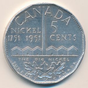 Canada., 5 cents, 1951
