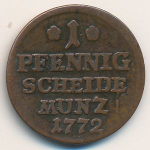 Саксен-Кобург-Заальфельд, 1 пфенниг (1770–1798 г.)