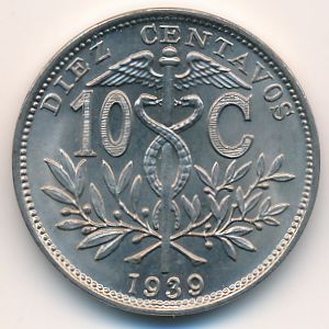 Bolivia, 10 centavos, 1939