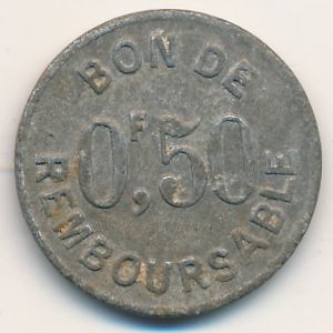 Comoros, 50 centimes, 1915