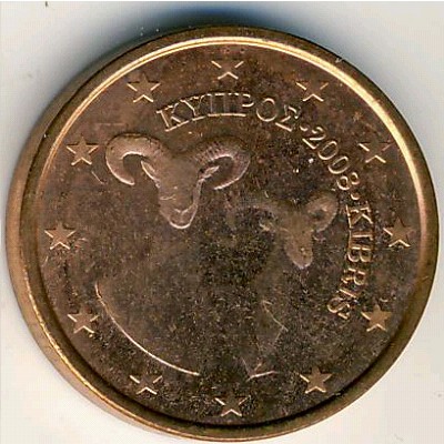 Cyprus, 1 euro cent, 2008–2020