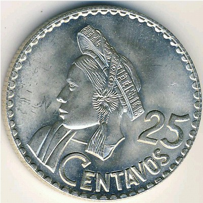 Гватемала, 25 сентаво (1960–1964 г.)