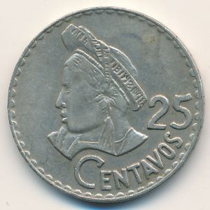 Гватемала, 25 сентаво (1971–1976 г.)