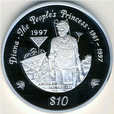 Либерия, 10 долларов (1997 г.)