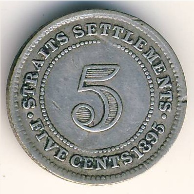 Straits Settlements, 5 cents, 1871–1901
