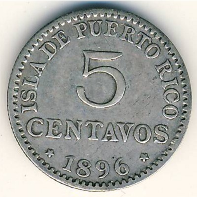 Пуэрто-Рико, 5 сентаво (1896 г.)