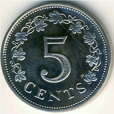 Мальта, 5 центов (1972–1981 г.)