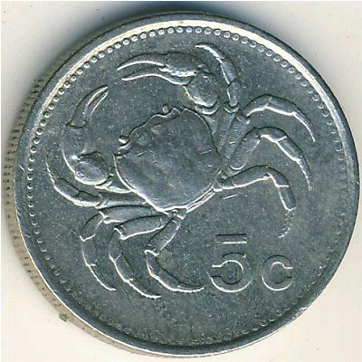 Malta, 5 cents, 1986