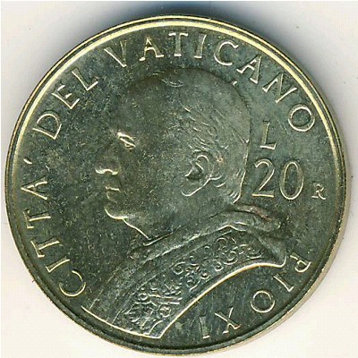 Vatican City, 20 lire, 2001