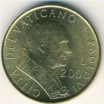 Vatican City, 200 lire, 2001