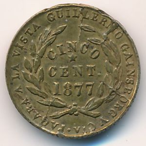 Cochabamba, 5 centavos, 1877