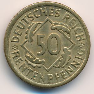 Weimar Republic, 50 rentenpfennig, 1923–1924