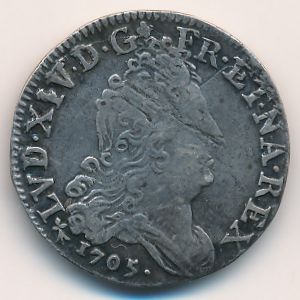 Франция, 10 солей - 1/8 экю (1704–1707 г.)