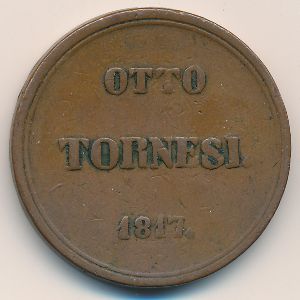 Неаполь и Сицилия, 8 торнеси (1816–1818 г.)
