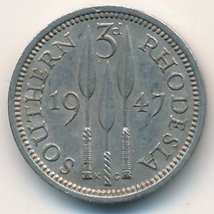 Южная Родезия, 3 пенса (1947 г.)